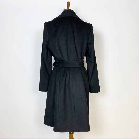 COLE HAAN Signature Black Wool Wrap Coat 10 NWT - Picture 5 of 8